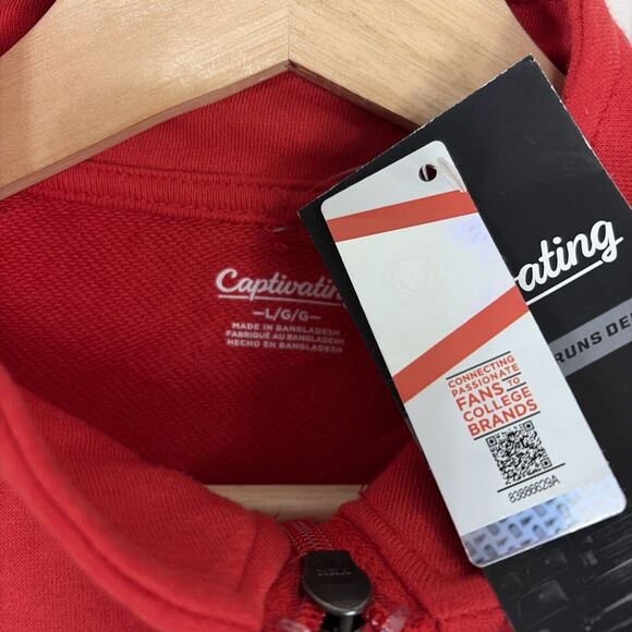 Nebraska Cornhuskers Quarter Zip Pullover Sweatshirt Size Large Red NWT - Picture 3 of 5